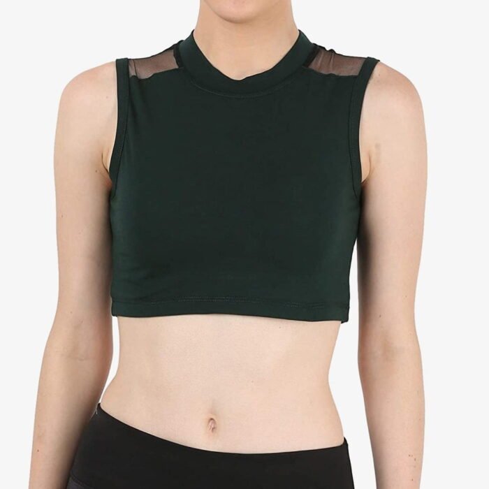 Heart And Eye Printed Crop Tops