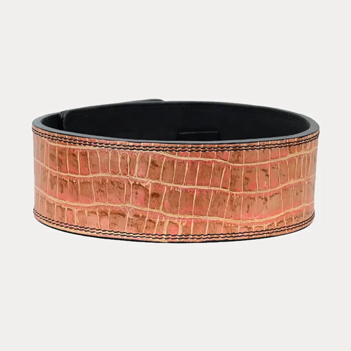 Crocodile Skin Powerlifting Lever Belt Back