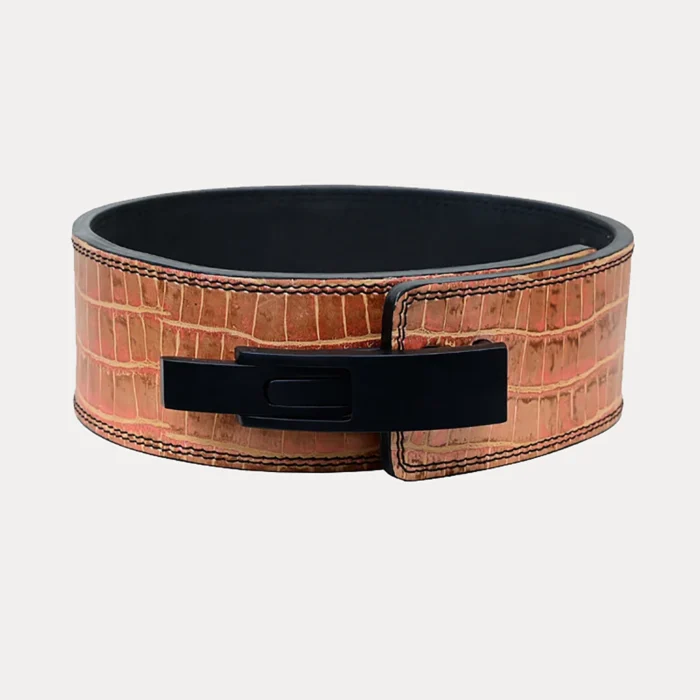 Crocodile Skin Powerlifting Lever Belt Front