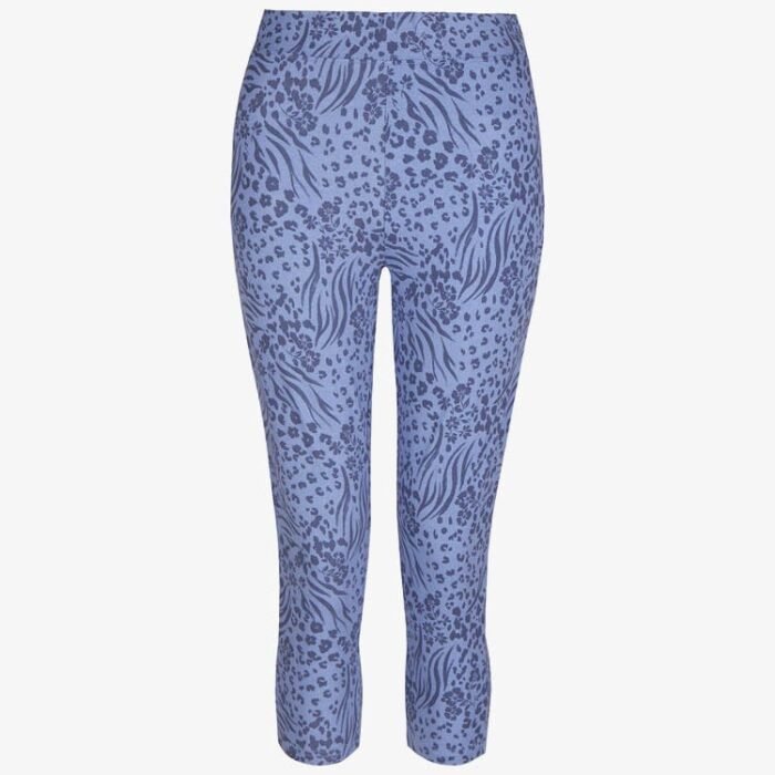 Blue Snakeskin Print Leggings